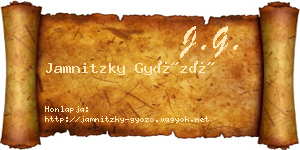 Jamnitzky Győző névjegykártya